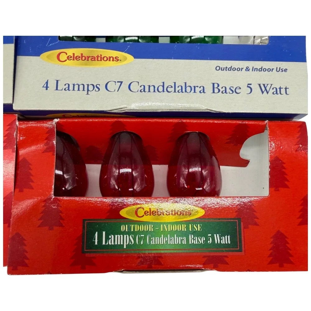 Celebrations C7 Christmas Light Bulbs 5W Candelabra Base Multi Color 21ct Unused